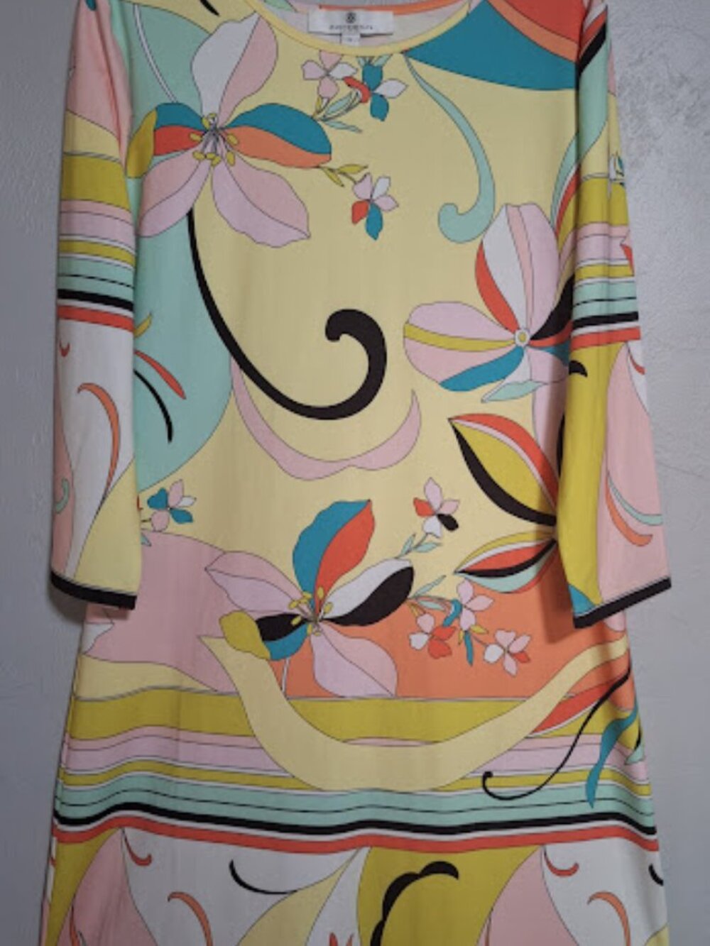 Jean-Pierre Klifa Daphne Style Shift Dress 3/4 Sleeves Size L